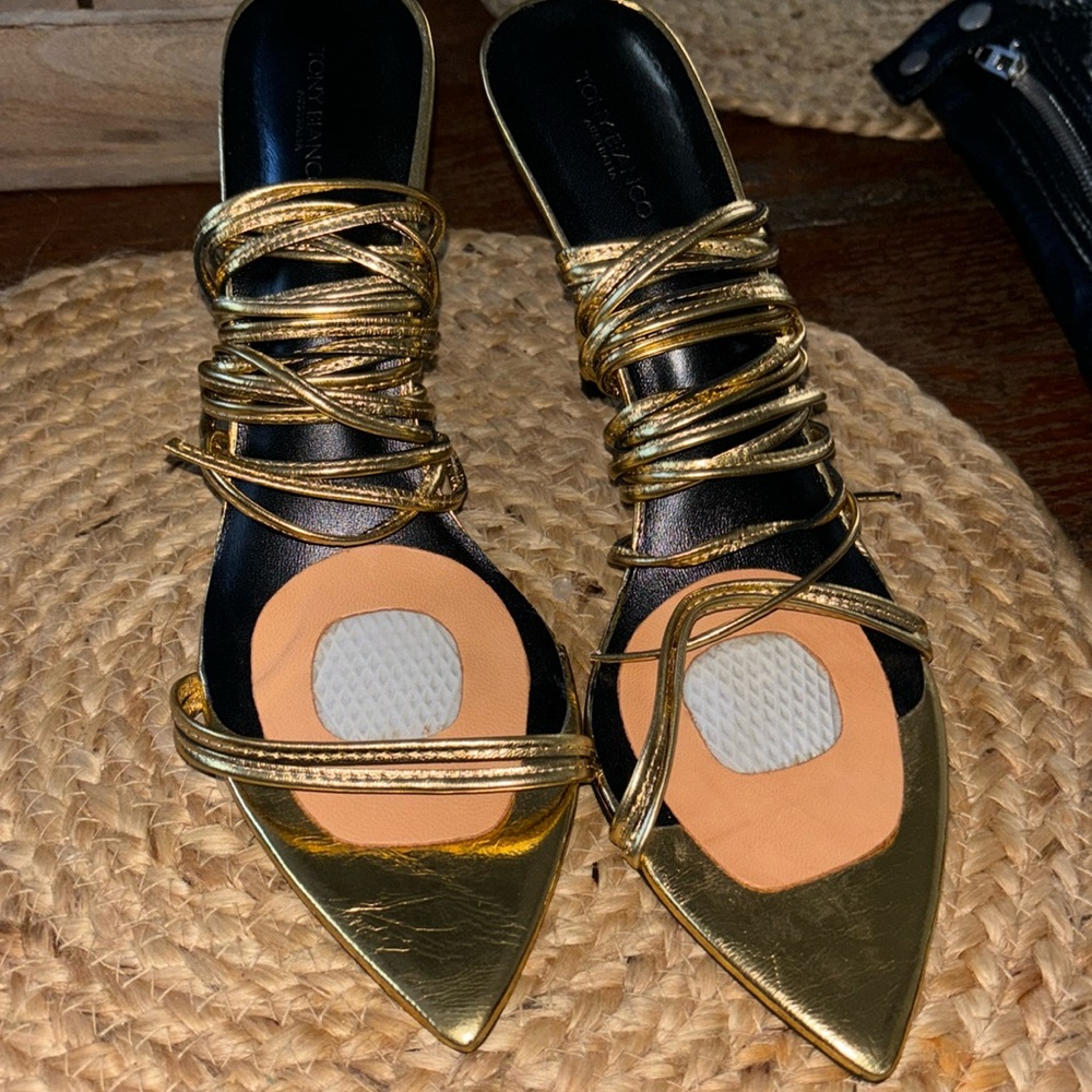 Tony Bianca heel wrap sandals size 10